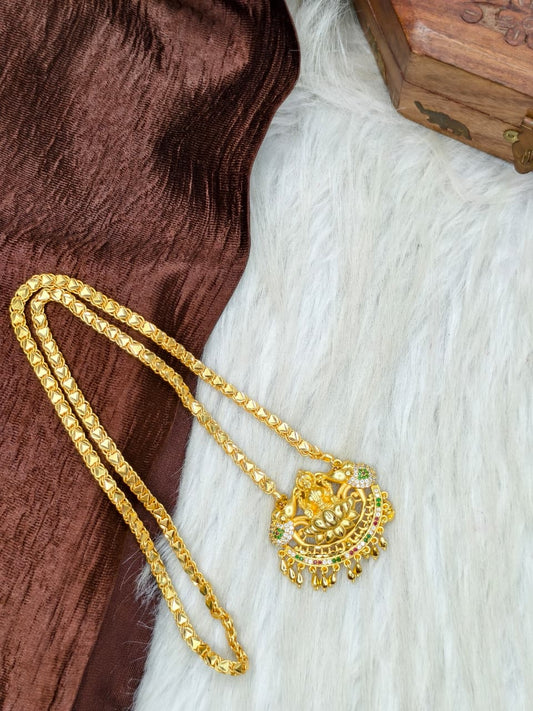 ✨Stone Dollar Matte Finish Chain – Gold Plated Jewellery for Women✨