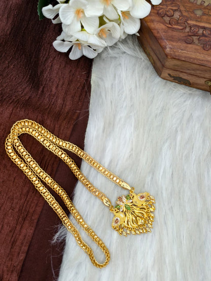 ✨ Stone Dollar Matte Finish Chain – Gold Plated Jewellery for Women✨