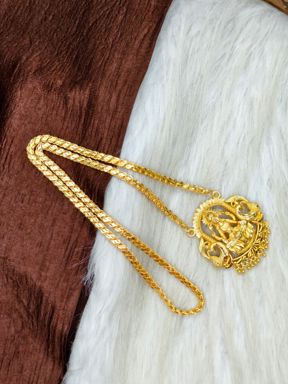 ✨Stone Dollar Matte Finish Chain – Gold Plated Jewellery for Women✨