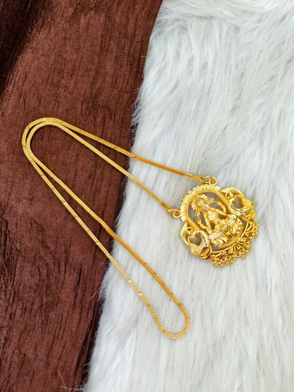 ✨Stone Dollar Matte Finish Chain – Gold Plated Jewellery for Women✨