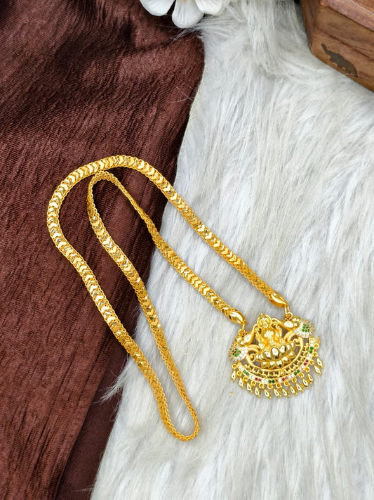 ✨Stone Dollar Matte Finish Chain – Gold Plated Jewellery for Women✨