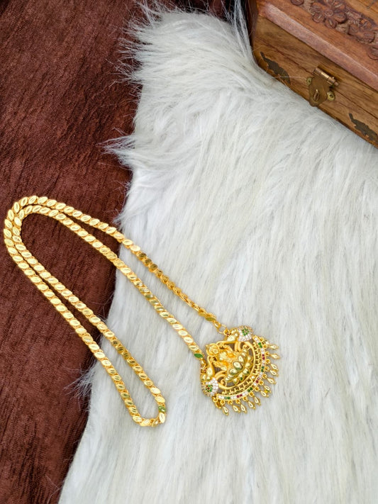 ✨Stone Dollar Matte Finish Chain – Gold Plated Jewellery for Women✨
