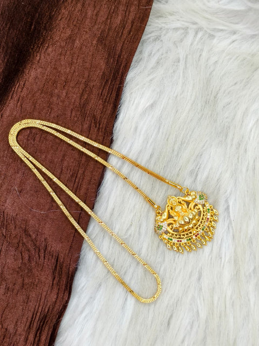 ✨Stone Dollar Matte Finish Chain – Gold Plated Jewellery for Women✨