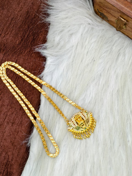 ✨Stone Dollar Matte Finish Chain – Gold Plated Jewellery for Women✨