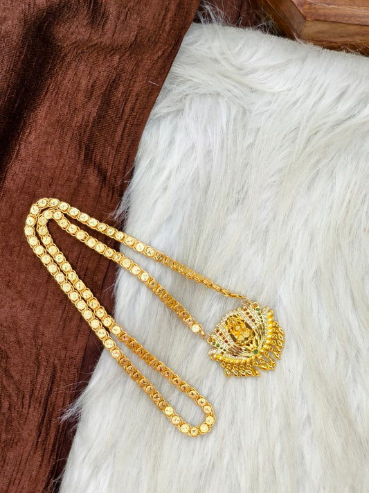 ✨Stone Dollar Matte Finish Chain – Gold Plated Jewellery for Women✨
