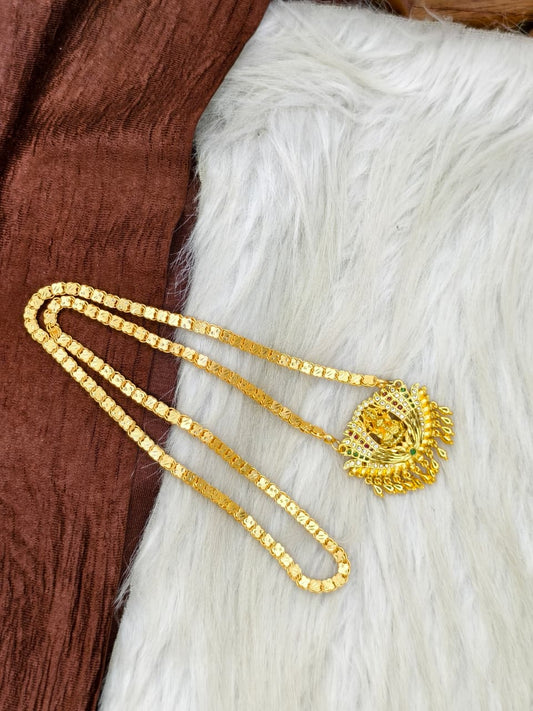 ✨Stone Dollar Matte Finish Chain – Gold Plated Jewellery for Women✨