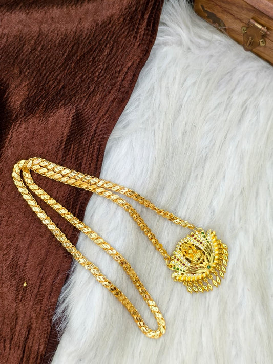 ✨Stone Dollar Matte Finish Chain – Gold Plated Jewellery for Women✨