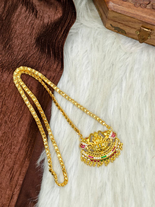 ✨Stone Dollar Matte Finish Chain – Gold Plated Jewellery for Women✨