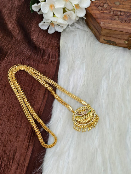 ✨ Stone Dollar Matte Finish Chain – Gold Plated Jewellery for Women✨
