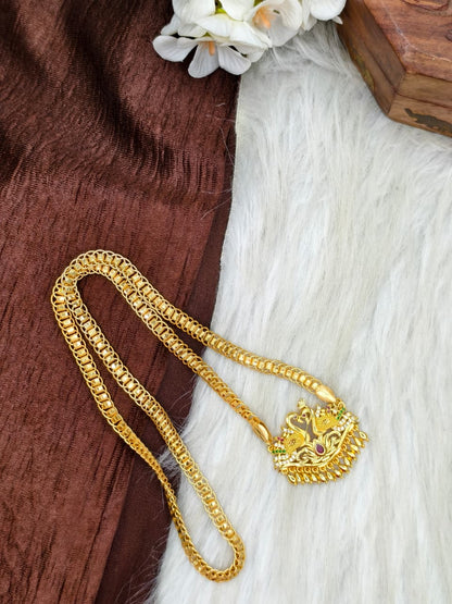 ✨ Stone Dollar Matte Finish Chain – Gold Plated Jewellery for Women✨