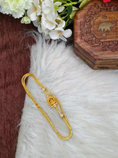 Forming Mugappu chain (1Gram Gold plated) Stone Model