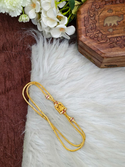 Forming Mugappu chain (1Gram Gold plated) Stone Model