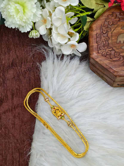 Forming Mugappu chain (1Gram Gold plated) Stone Model
