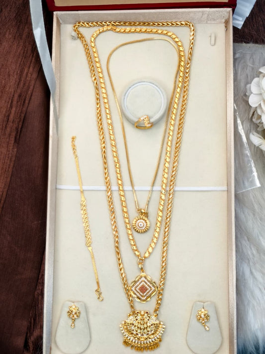 Premium Chain Collection Combo – Gold Plated Traditional & Modern Designs