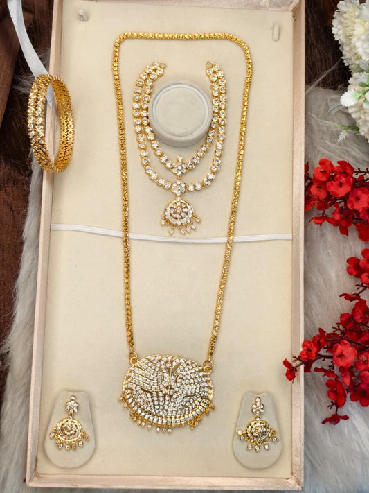 Women Impone Chain Collection Combo – 1 Gram Gold Plated Traditional Jewelry Set