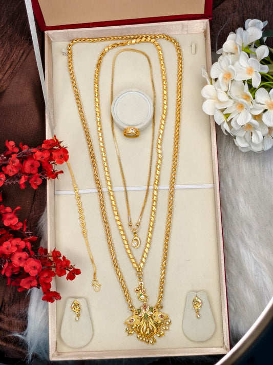 Premium Chain Collection Combo – Gold Plated Traditional & Modern Designs