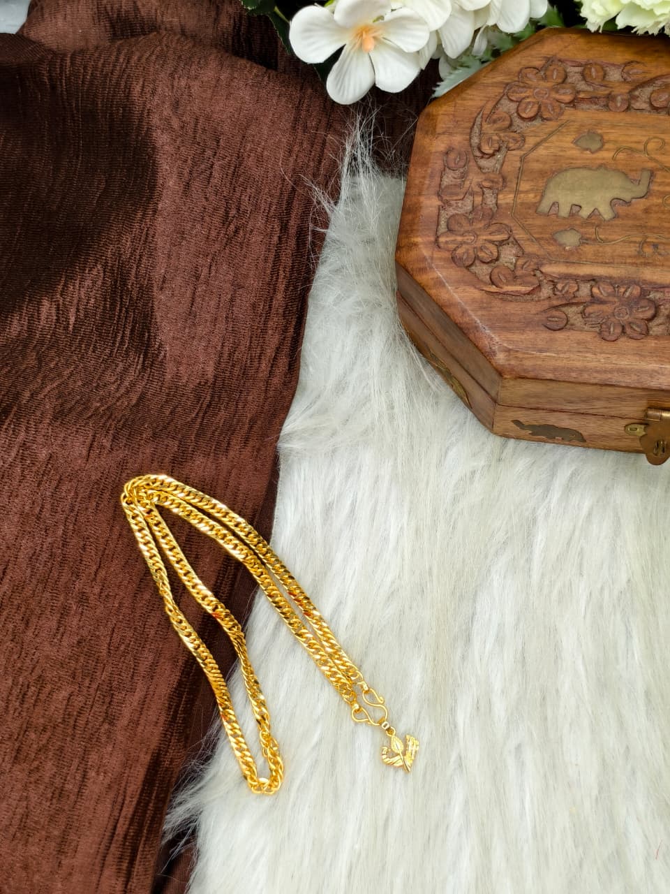 ✨ Elegant 1 Gram Gold-Plated Women’s Chain | 18 Inch Lightweight Necklace Model-9 ✨