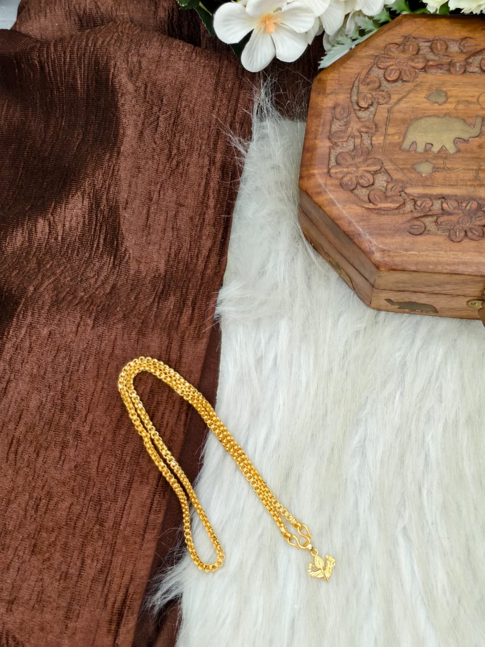 ✨ Elegant 1 Gram Gold-Plated Women’s Chain | 18 Inch Lightweight Necklace ✨