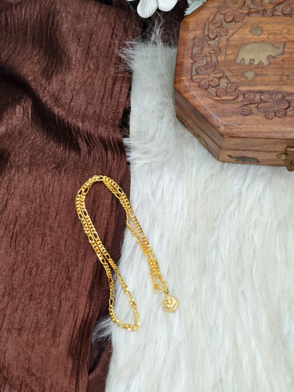 ✨ Elegant 1 Gram Gold-Plated Women’s Chain | 18 Inch Lightweight Necklace Model-12 ✨