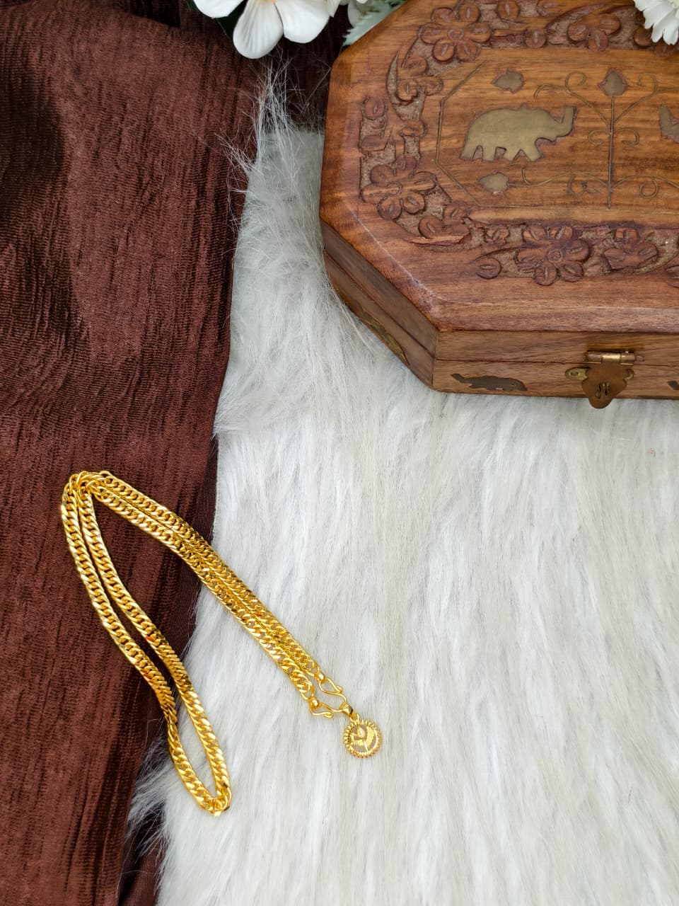 ✨ Elegant 1 Gram Gold-Plated Women’s Chain | 18 Inch Lightweight Necklace Model-9 ✨