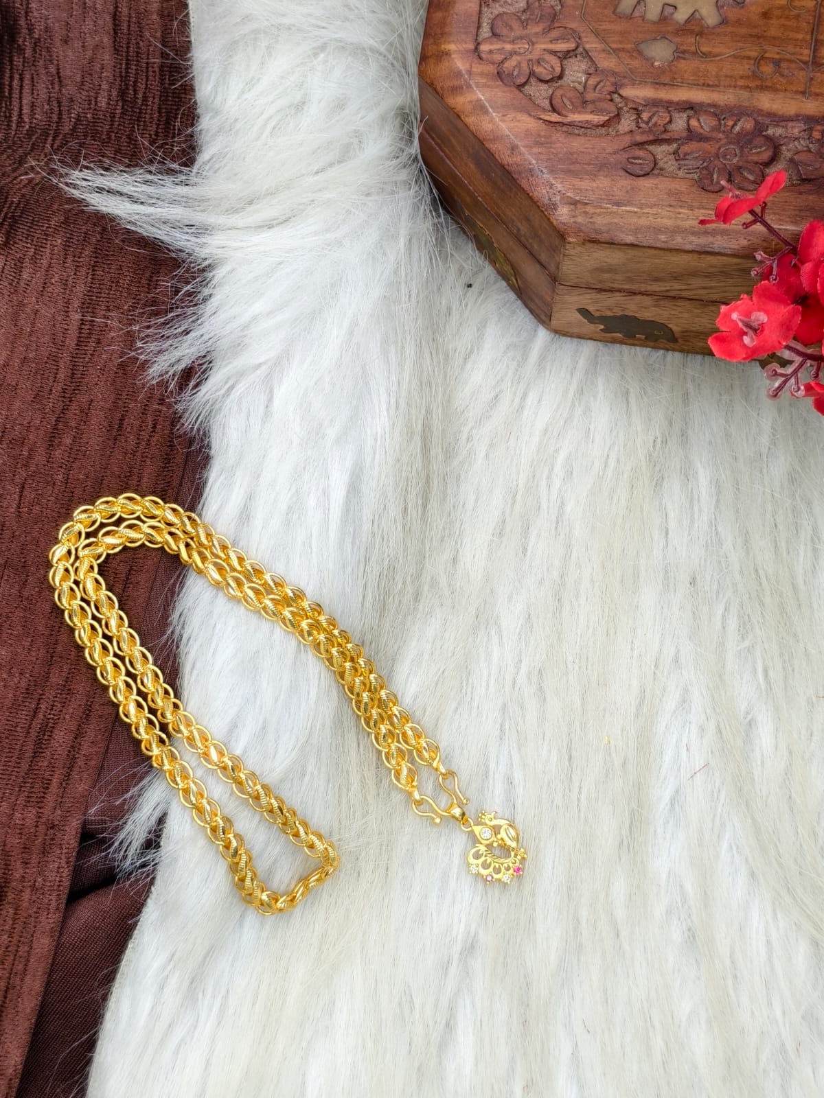 ✨ Elegant 1 Gram Gold-Plated Women’s Chain | 18 Inch Lightweight Necklace Model-25 ✨