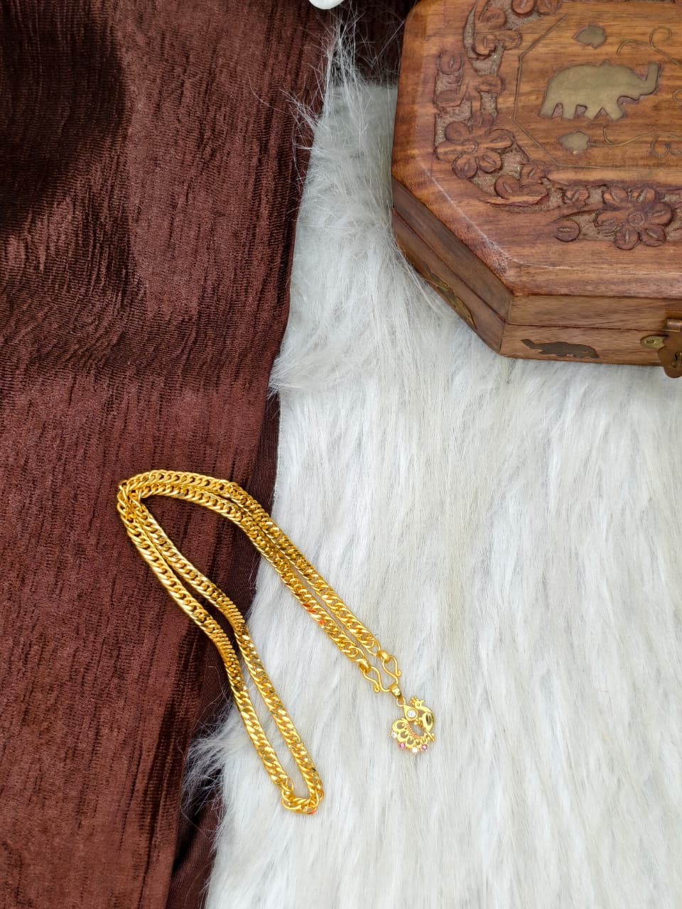 ✨ Elegant 1 Gram Gold-Plated Women’s Chain | 18 Inch Lightweight Necklace Model-9 ✨