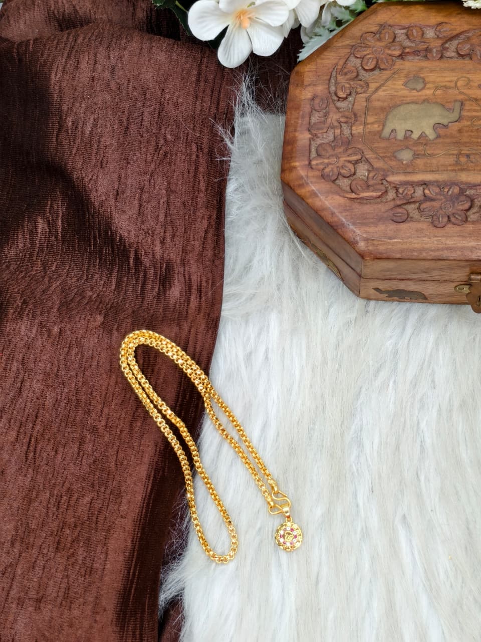 ✨ Elegant 1 Gram Gold-Plated Women’s Chain | 18 Inch Lightweight Necklace ✨