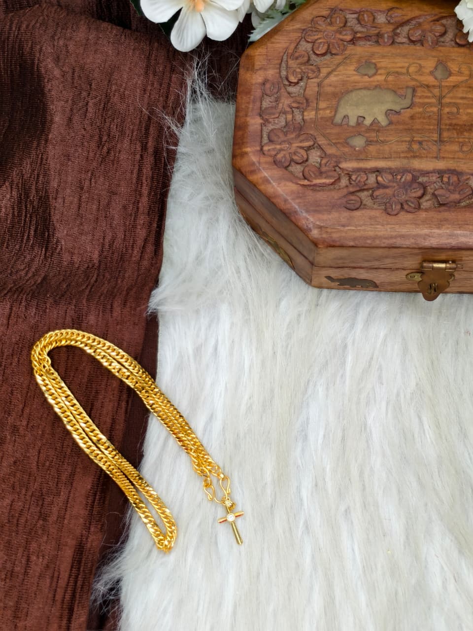 ✨ Elegant 1 Gram Gold-Plated Women’s Chain | 18 Inch Lightweight Necklace Model-9 ✨