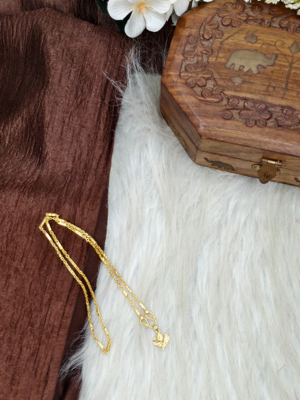 ✨ Elegant 1 Gram Gold-Plated Women’s Chain | 18 Inch Lightweight Necklace Model-6 ✨