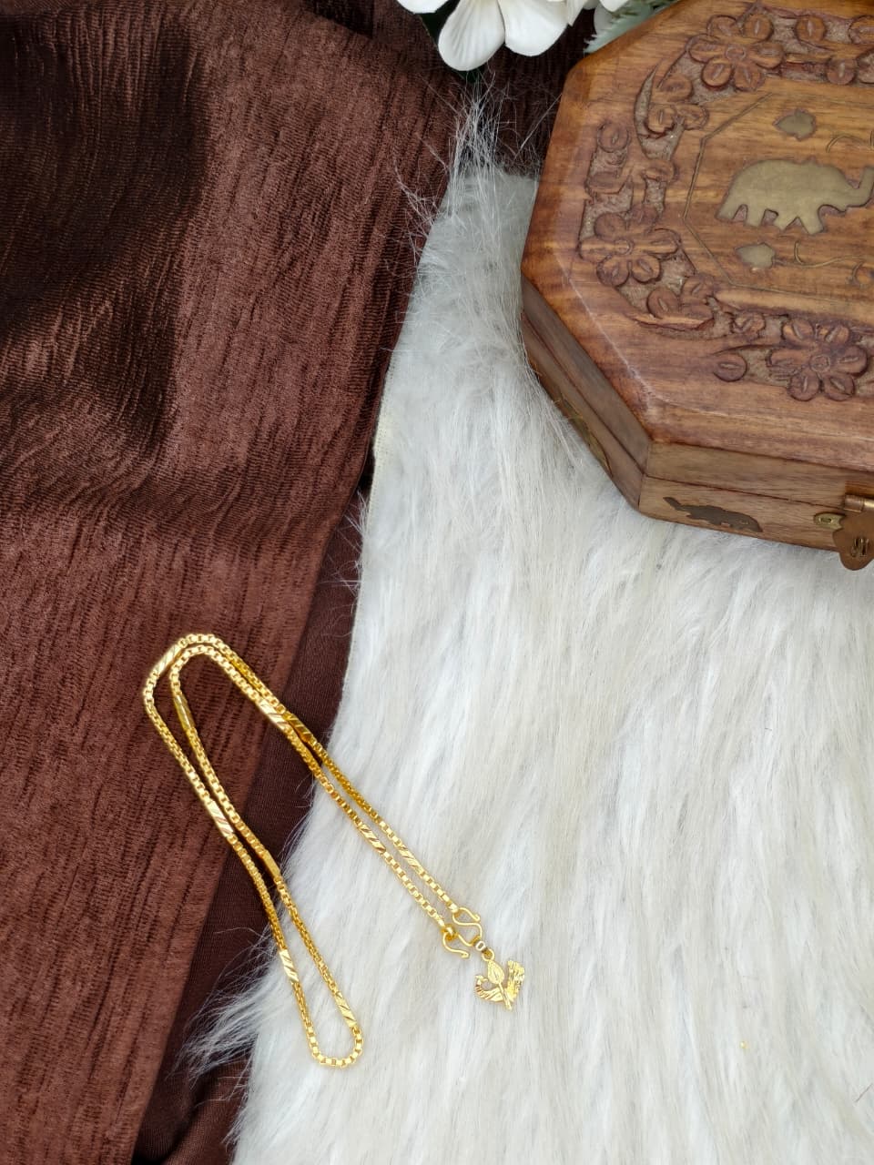 ✨ Elegant 1 Gram Gold-Plated Women’s Chain | 18 Inch Lightweight Necklace Model-8 ✨