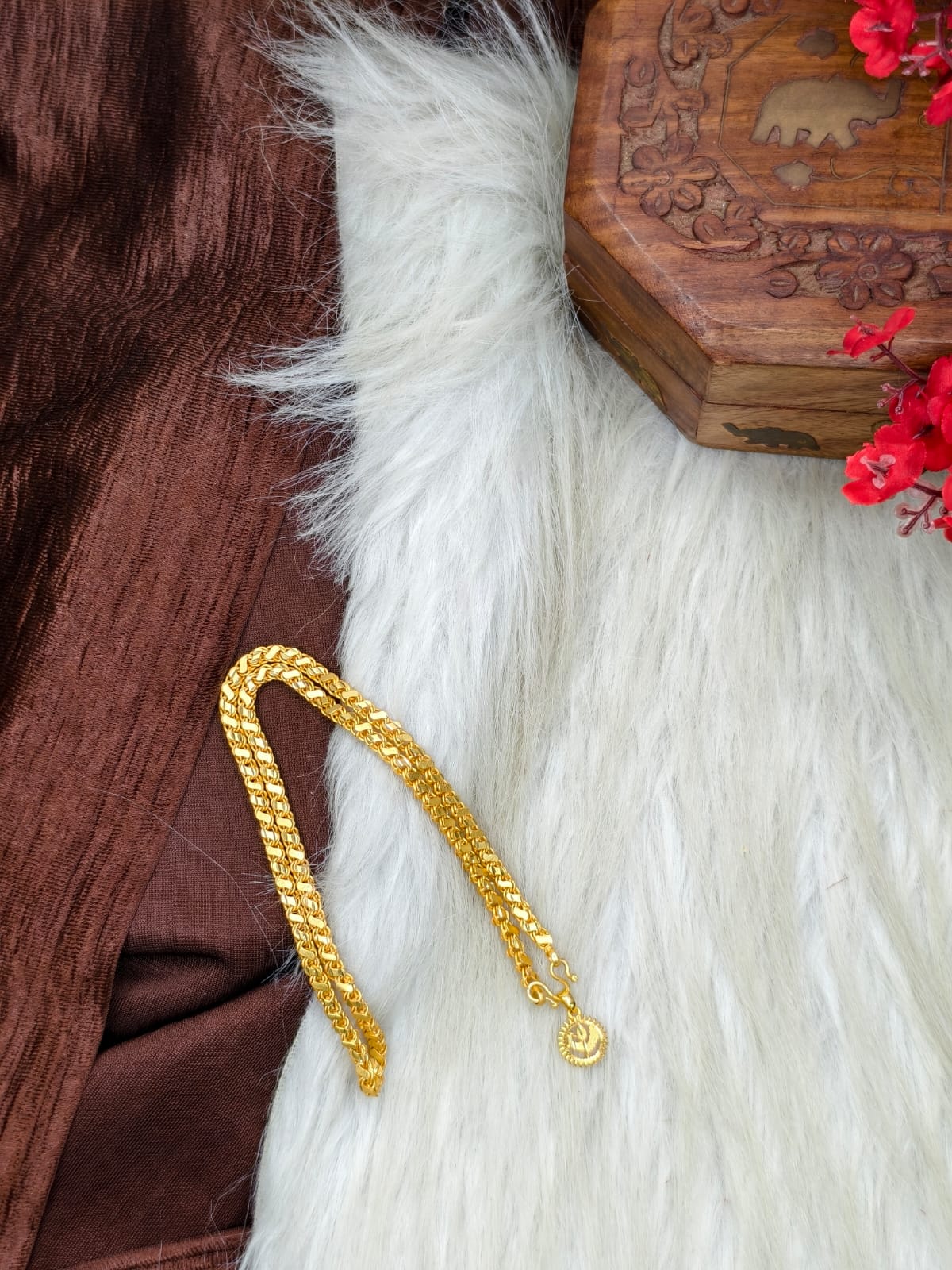 ✨ Elegant 1 Gram Gold-Plated Women’s Chain | 18 Inch Lightweight Necklace Model-23 ✨