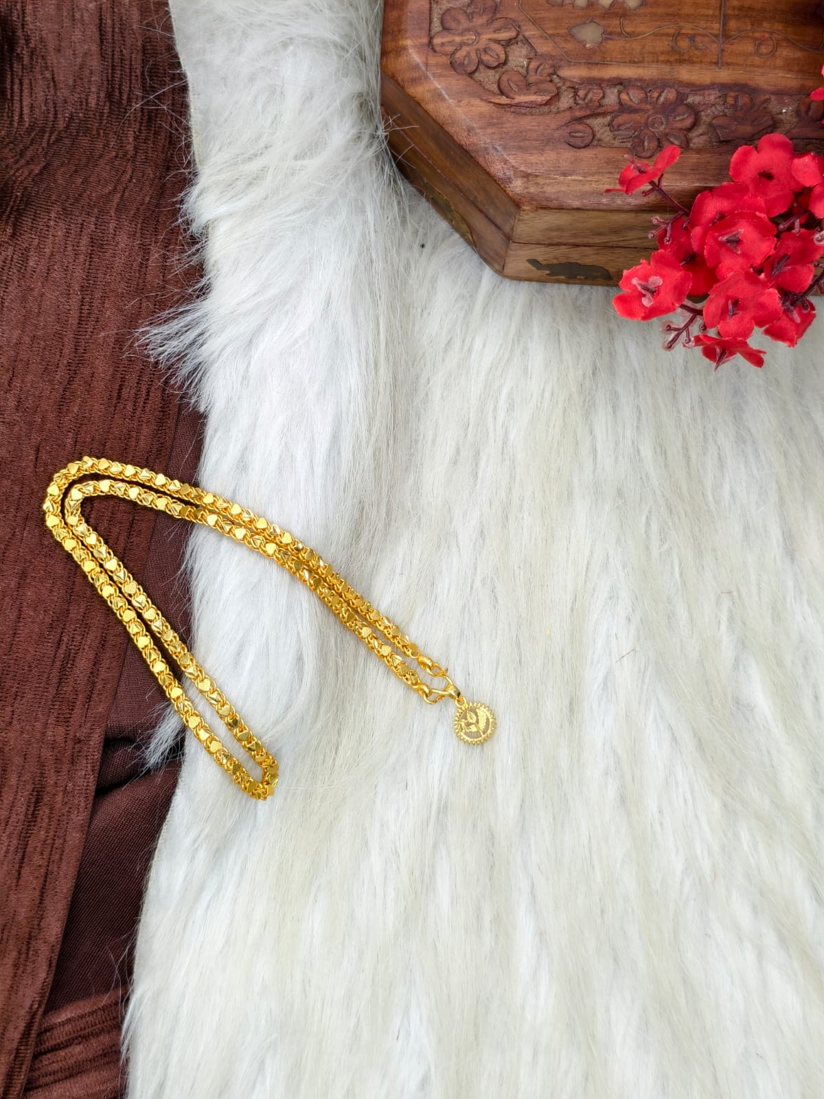 ✨ Elegant 1 Gram Gold-Plated Women’s Chain | 18 Inch Lightweight Necklace Model-24 ✨