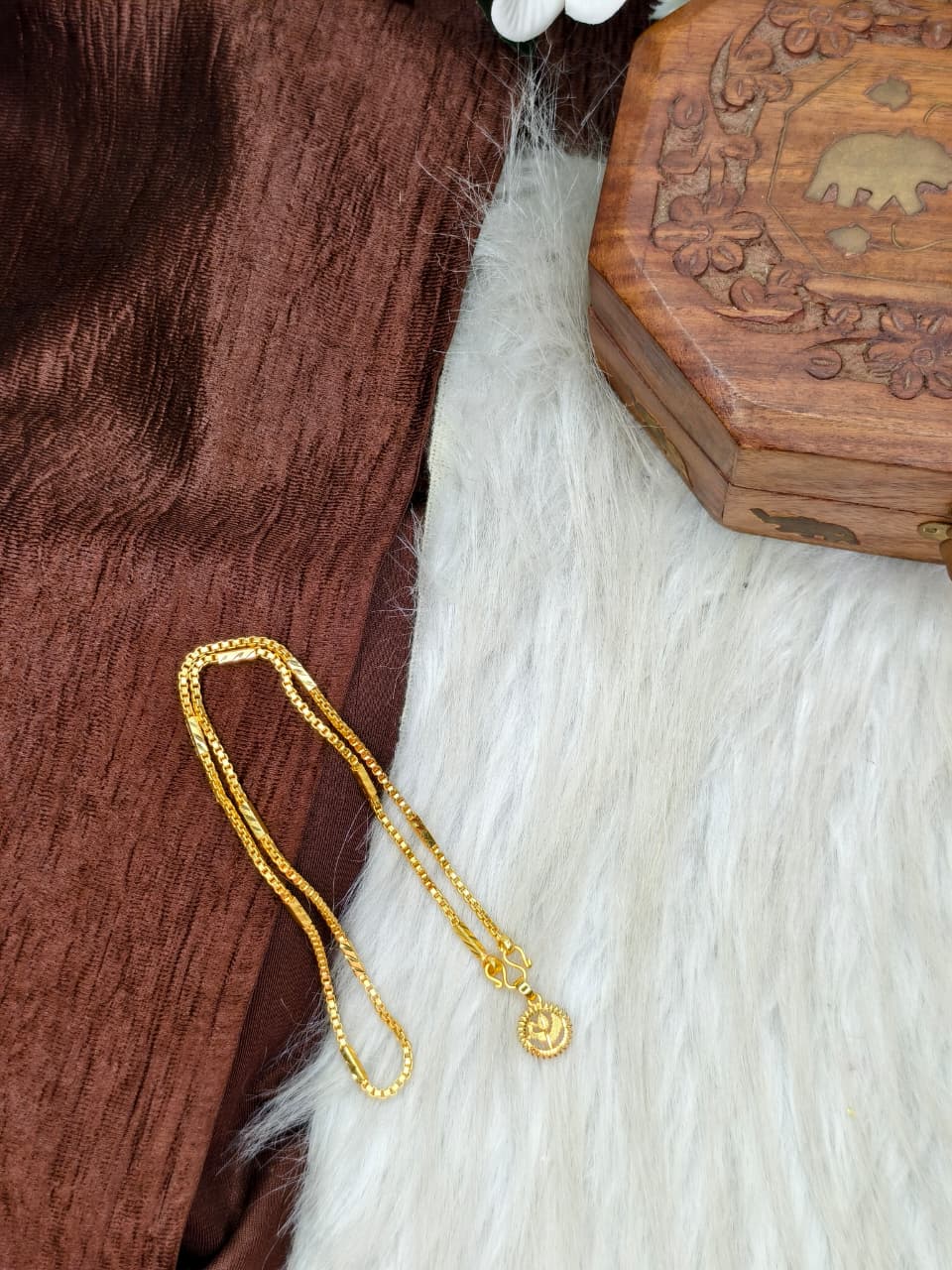 ✨ Elegant 1 Gram Gold-Plated Women’s Chain | 18 Inch Lightweight Necklace Model-8 ✨