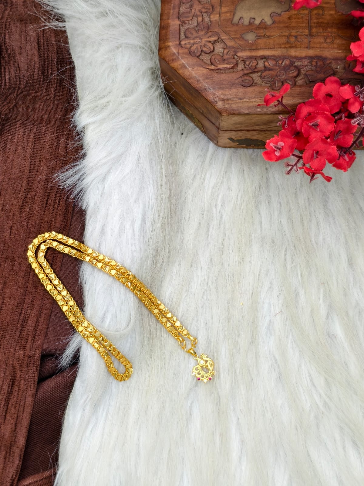 ✨ Elegant 1 Gram Gold-Plated Women’s Chain | 18 Inch Lightweight Necklace Model-24 ✨