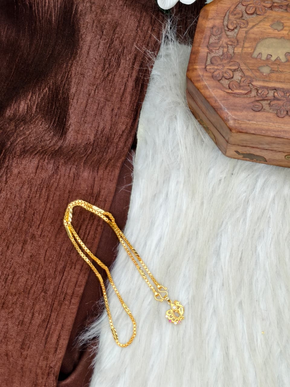 ✨ Elegant 1 Gram Gold-Plated Women’s Chain | 18 Inch Lightweight Necklace Model-8 ✨
