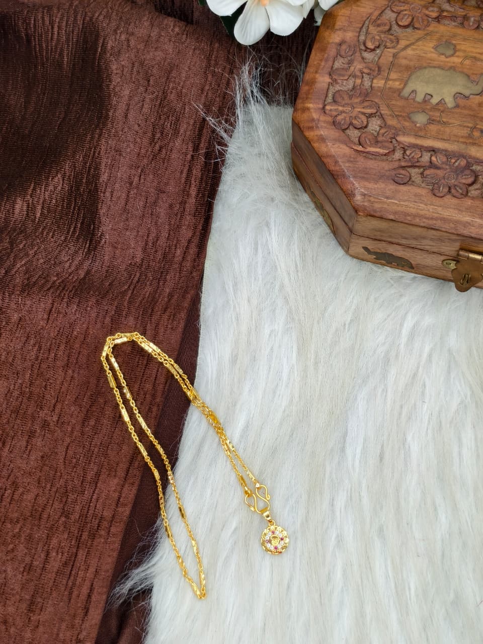 ✨ Elegant 1 Gram Gold-Plated Women’s Chain | 18 Inch Lightweight Necklace Model-6 ✨