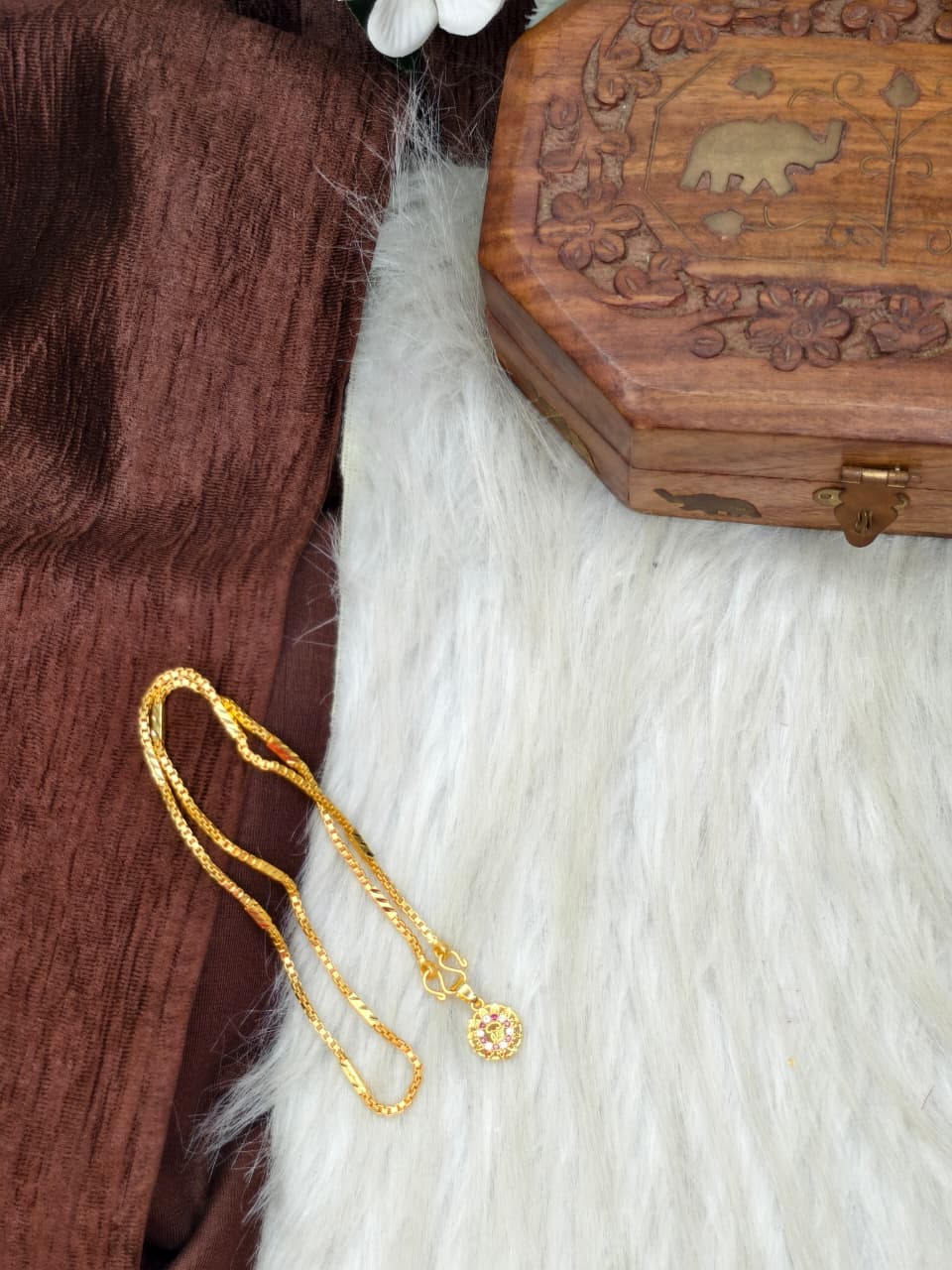 ✨ Elegant 1 Gram Gold-Plated Women’s Chain | 18 Inch Lightweight Necklace Model-8 ✨