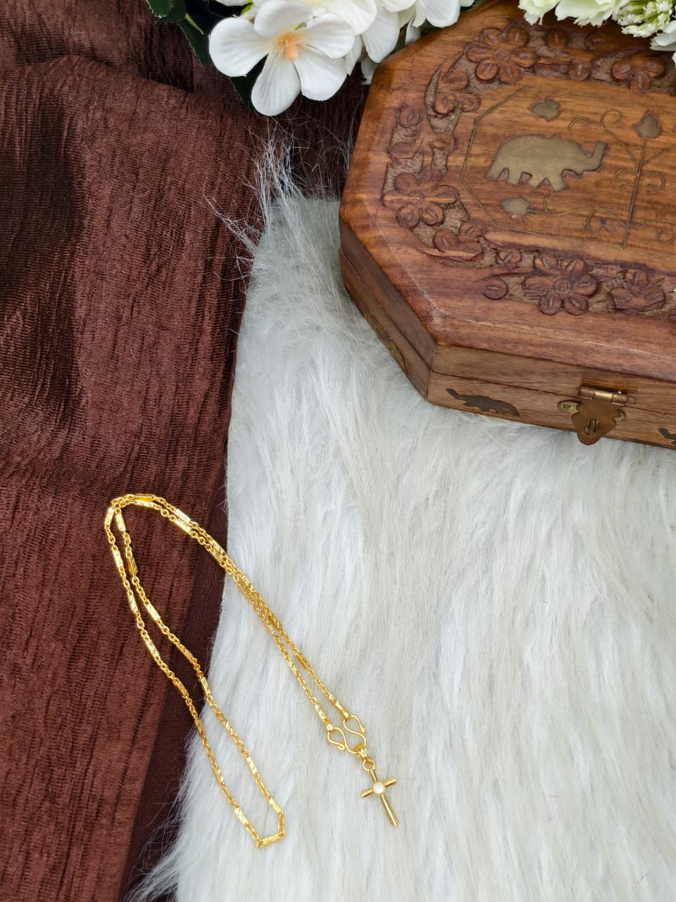 ✨ Elegant 1 Gram Gold-Plated Women’s Chain | 18 Inch Lightweight Necklace Model-6 ✨