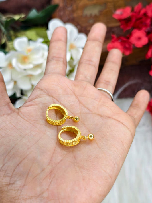 Women Drops Valaiyam – 1 Gram Gold Matte Finish