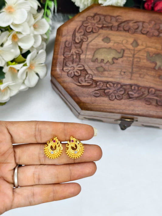 Vesiri Model Earrings for Women | Traditional Temple Design | Premium Gold Finish | Lightweight Party & Wedding Wear