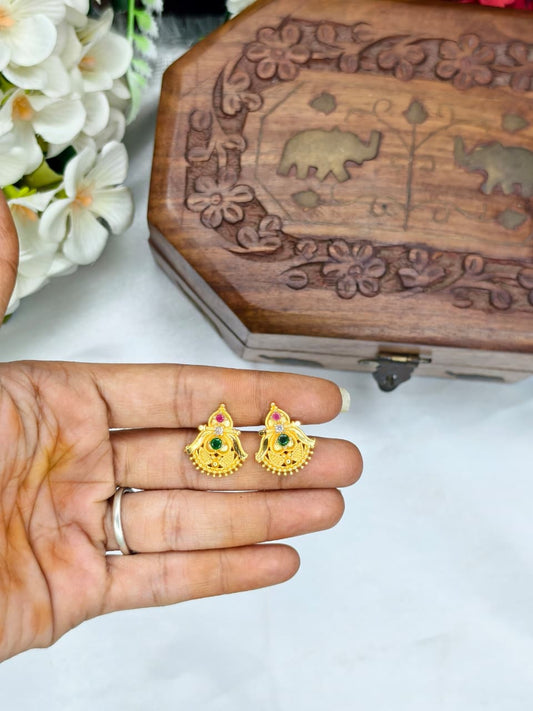 Vesiri Model Earrings for Women | Traditional Temple Design | Premium Gold Finish | Lightweight Party & Wedding Wear