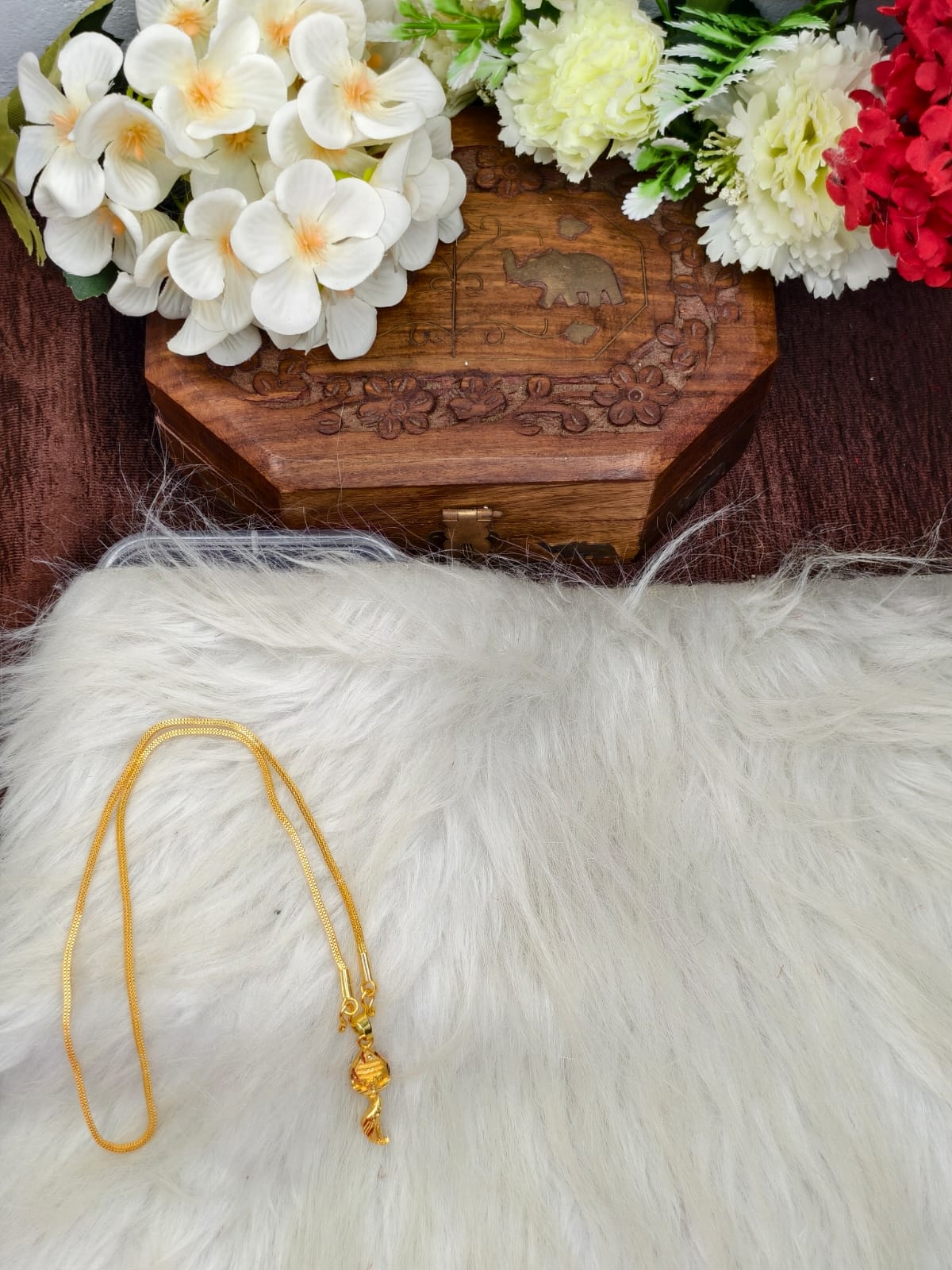 Forming matte finished (1Gram gold plated) Box Chain With Doller