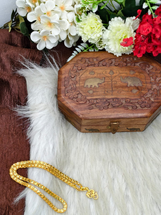 Forming matte finished (1Gram gold plated) Heart Chain With Doller