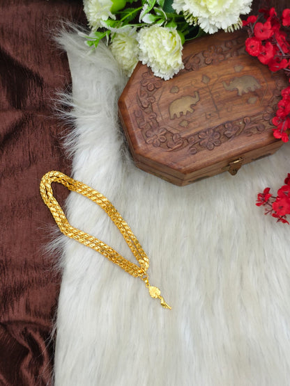Forming matte finished (1Gram gold plated) Leaf  Chain With Doller