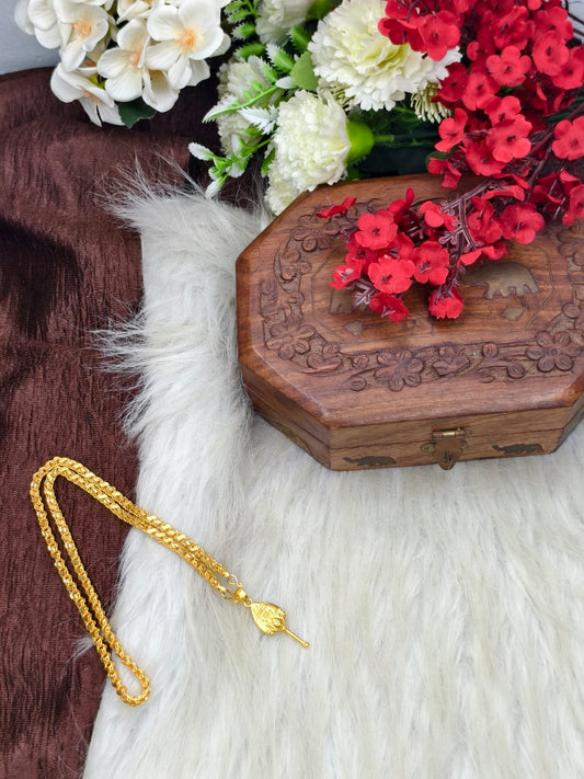 Forming matte finished (1Gram gold plated) Leaf  Chain With Doller