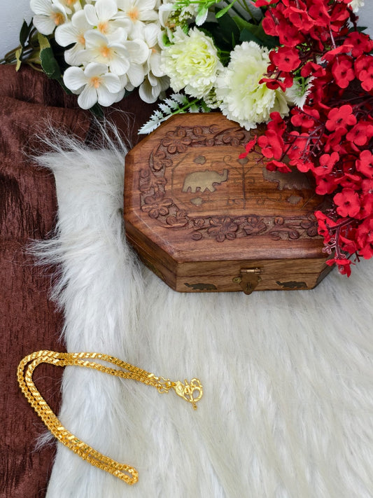 Forming matte finished (1Gram gold plated) Leaf Chain with Doller