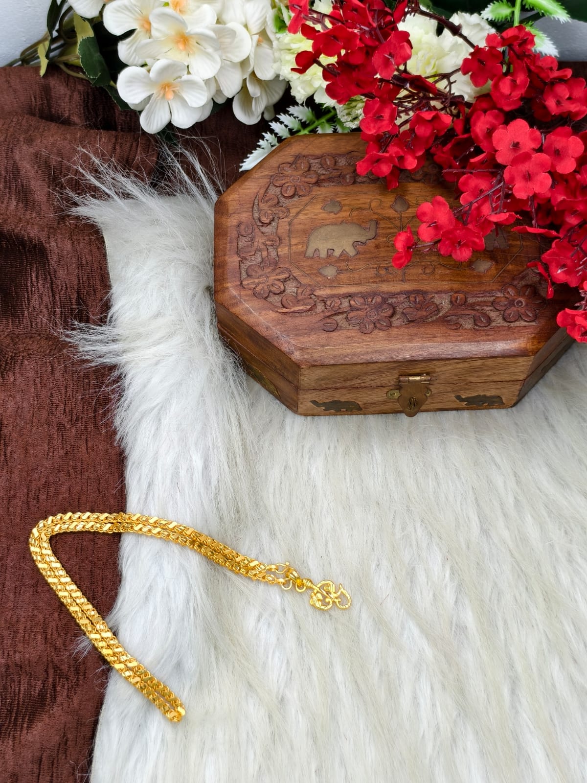 Forming matte finished (1Gram gold plated) Leaf Chain With Doller