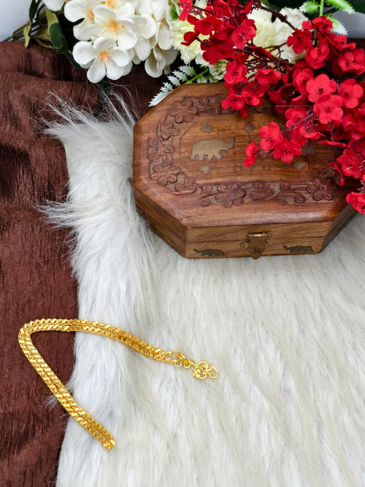 Forming matte finished (1Gram gold plated) Leaf Chain With Doller