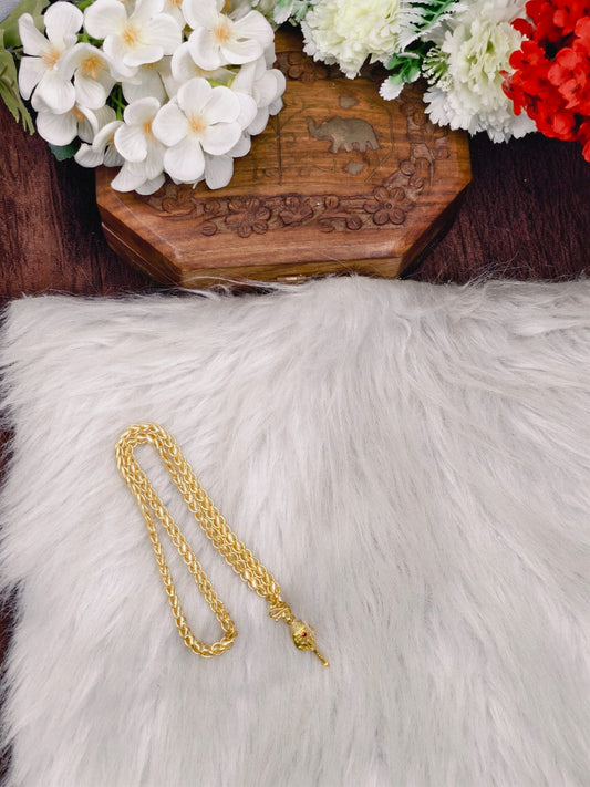 Forming matte finished (1Gram gold plated) lotus Chain With Doller