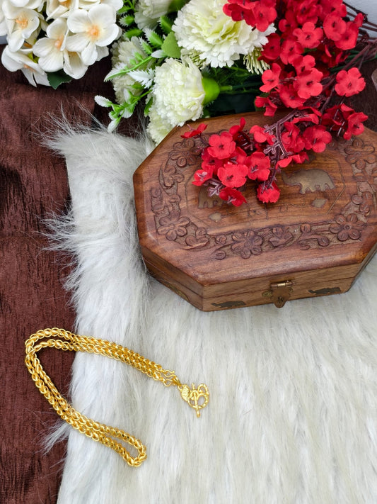 Forming matte finished (1Gram gold plated) Lotus Chain with Doller